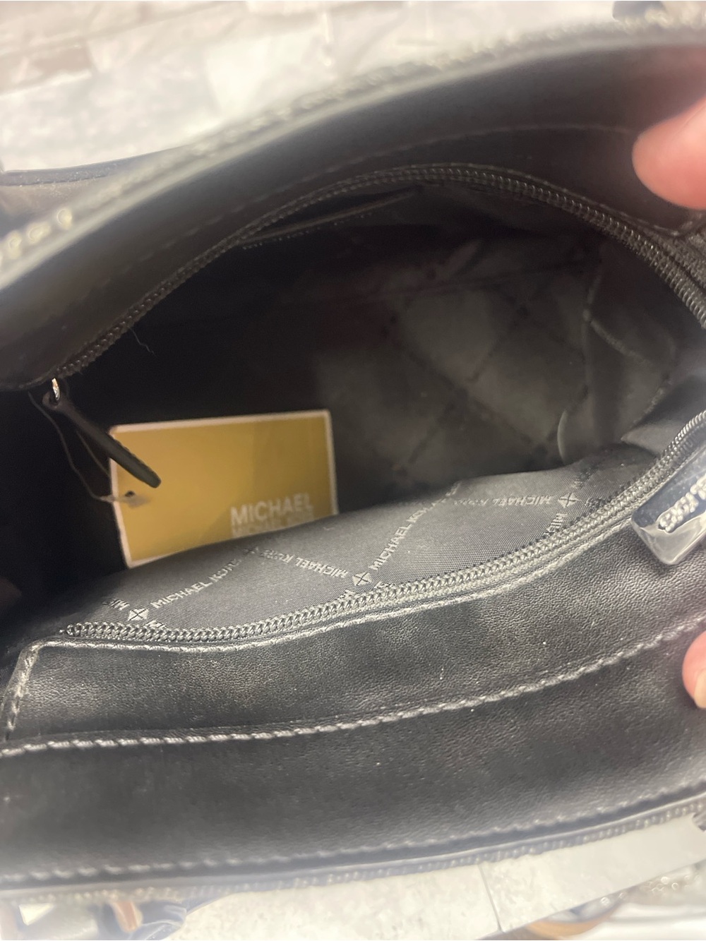 Michael Kors Hamilton Small Black Denim Logo Satchel & Matching Wallet - Picture 5 of 15